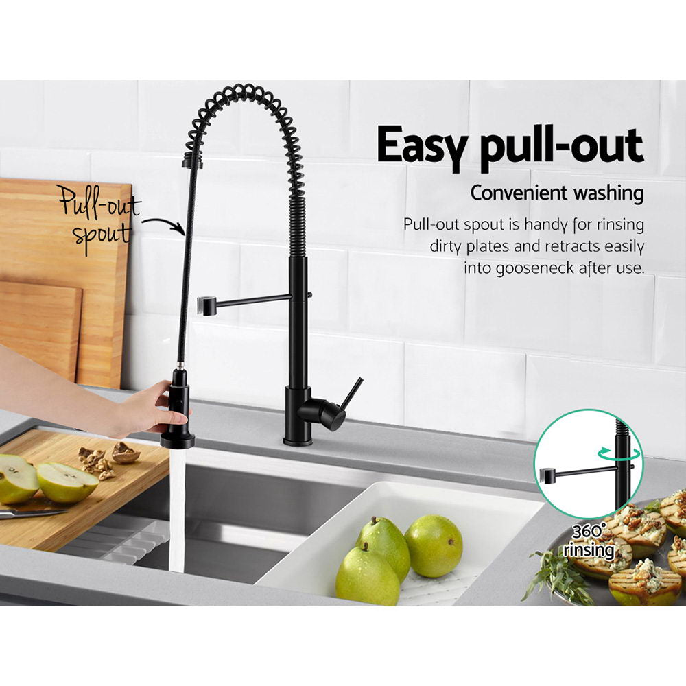Cefito Kitchen Mixer Tap Pull Down Black 2 Modes - SuperSaverAU - view 5