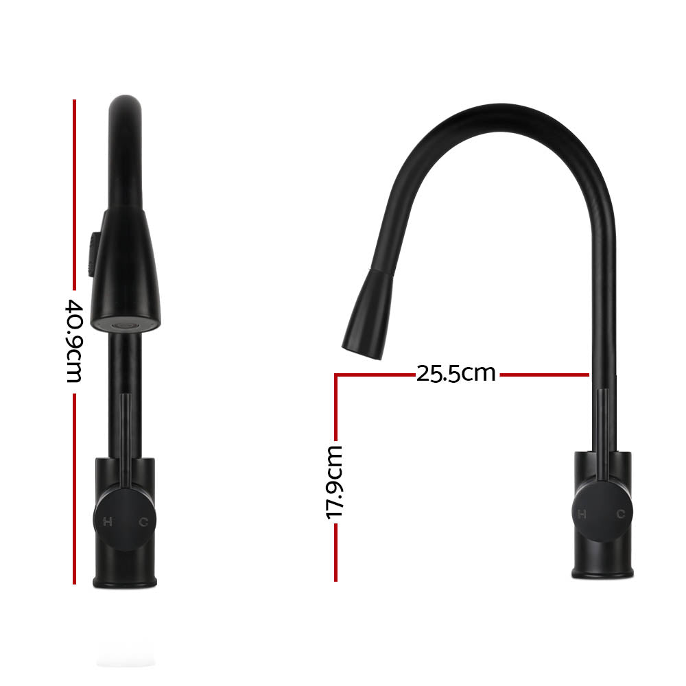 Cefito Kitchen Mixer Tap Pull Out 2 Mode Sink Faucet Basin Laundry Black - SuperSaverAU - view 2