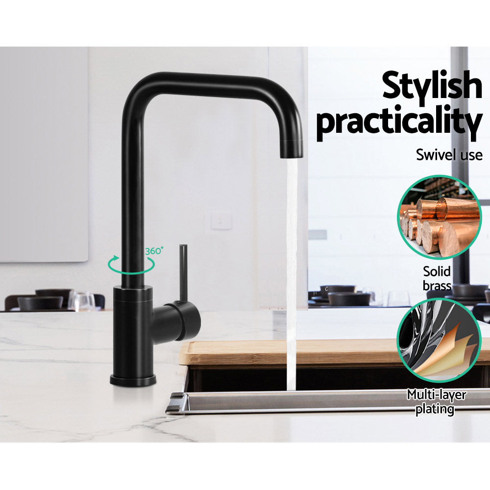 Cefito Kitchen Mixer Tap Mixer Rectangle Sink Faucet Basin Laundry Black - SuperSaverAU - view 5