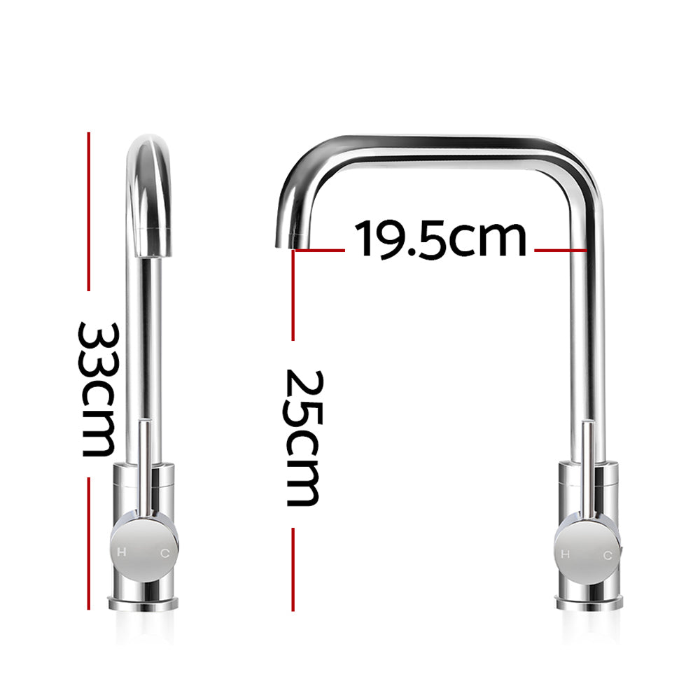 Cefito Kitchen Mixer Tap Mixer Rectangle Sink Faucet Basin Laundry Chrome - SuperSaverAU - view 2