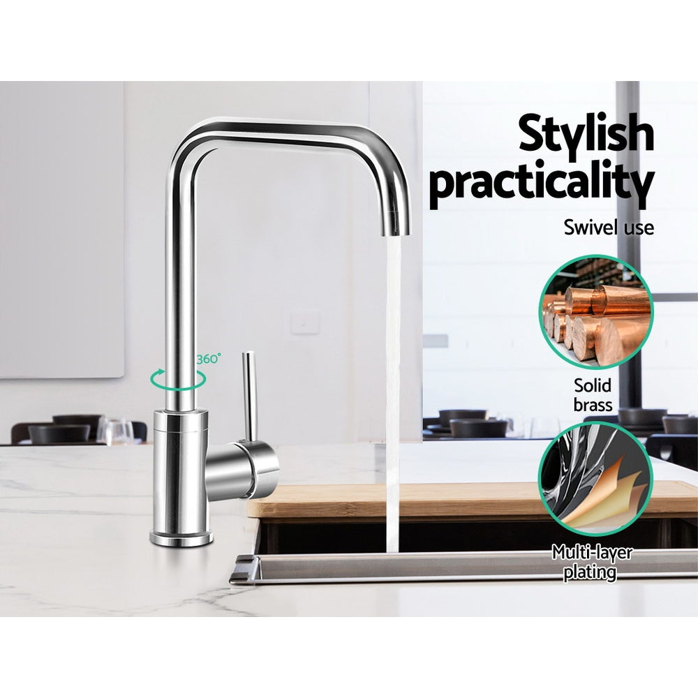 Cefito Kitchen Mixer Tap Mixer Rectangle Sink Faucet Basin Laundry Chrome - SuperSaverAU - view 7