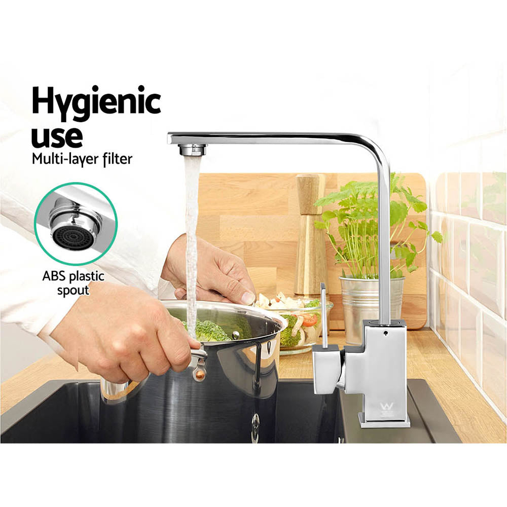 Cefito Kitchen Mixer Tap Mixer Square Sink Faucet Basin Laundry Chrome - SuperSaverAU - view 5