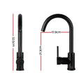 Cefito Kitchen Mixer Tap Mixer Round Sink Faucet Basin Laundry Black - SuperSaverAU - view 2