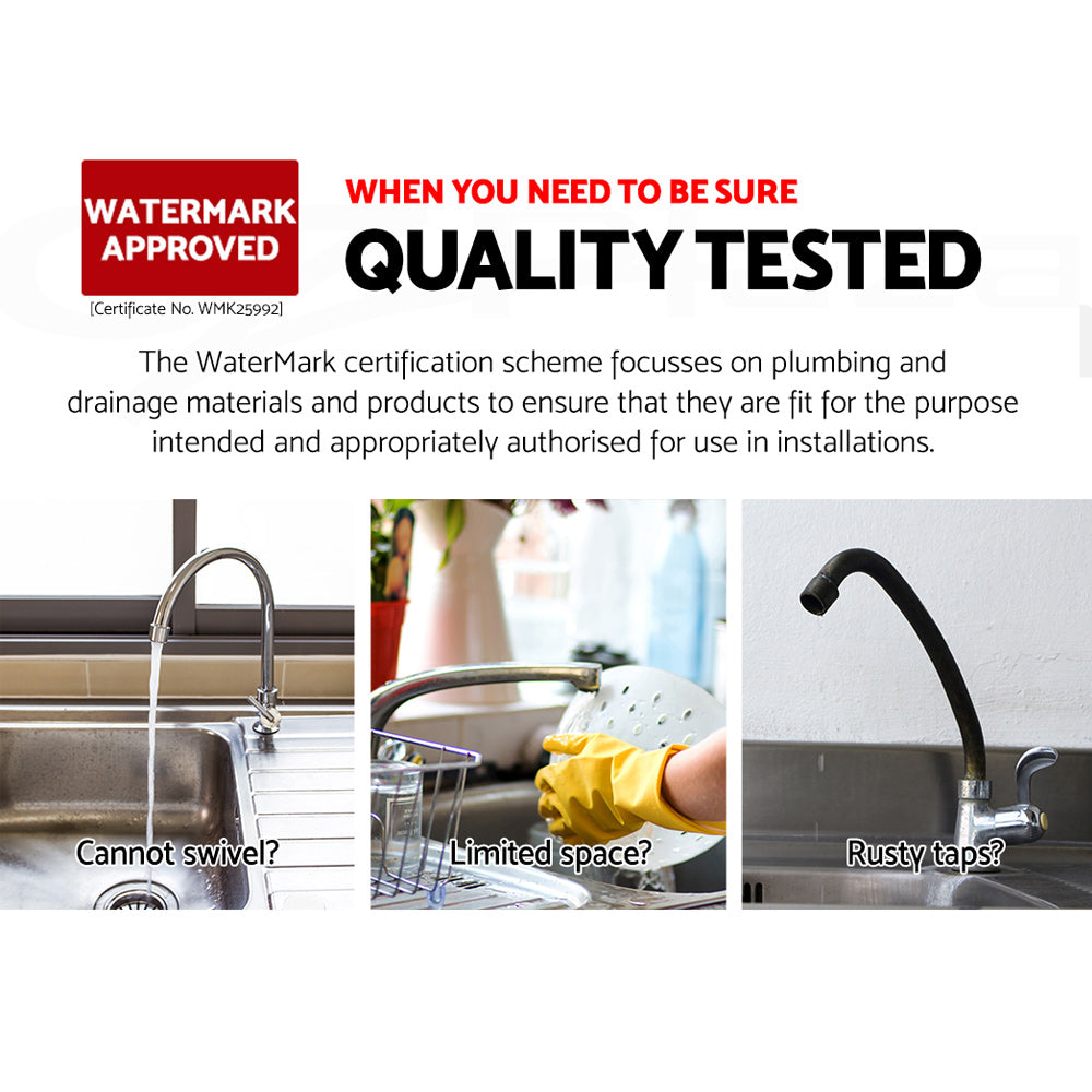 Cefito Kitchen Mixer Tap Mixer Round Sink Faucet Basin Laundry Black - SuperSaverAU - view 4