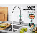 Cefito Kitchen Mixer Tap Mixer Round Sink Faucet Basin Laundry Chrome - SuperSaverAU - view 5