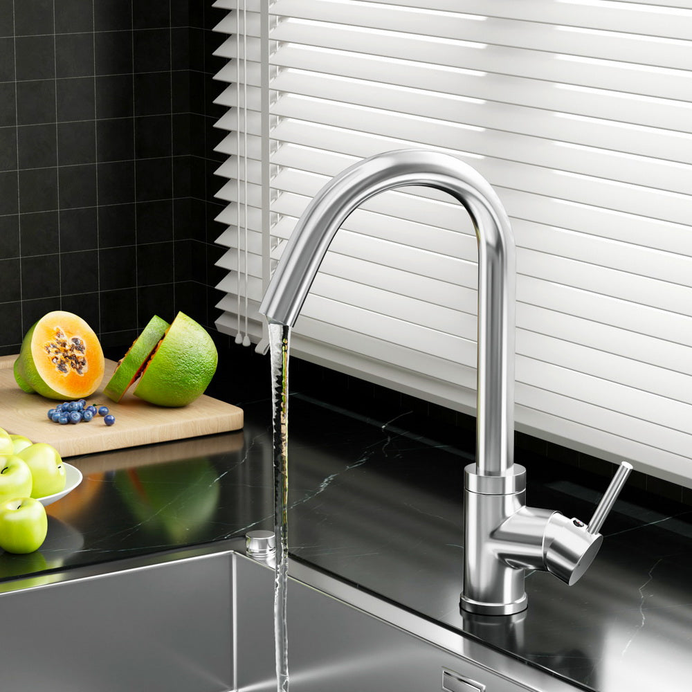 Cefito Kitchen Mixer Tap Mixer Round Sink Faucet Basin Laundry Chrome - SuperSaverAU - view 7