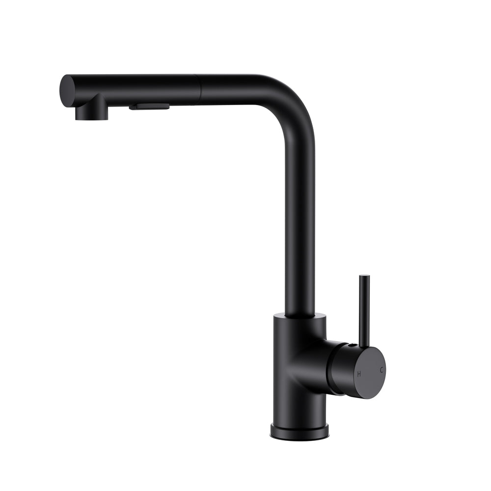 Cefito Pull-Out Kitchen Mixer Tap Black 2 Mode Sink Faucet WELS