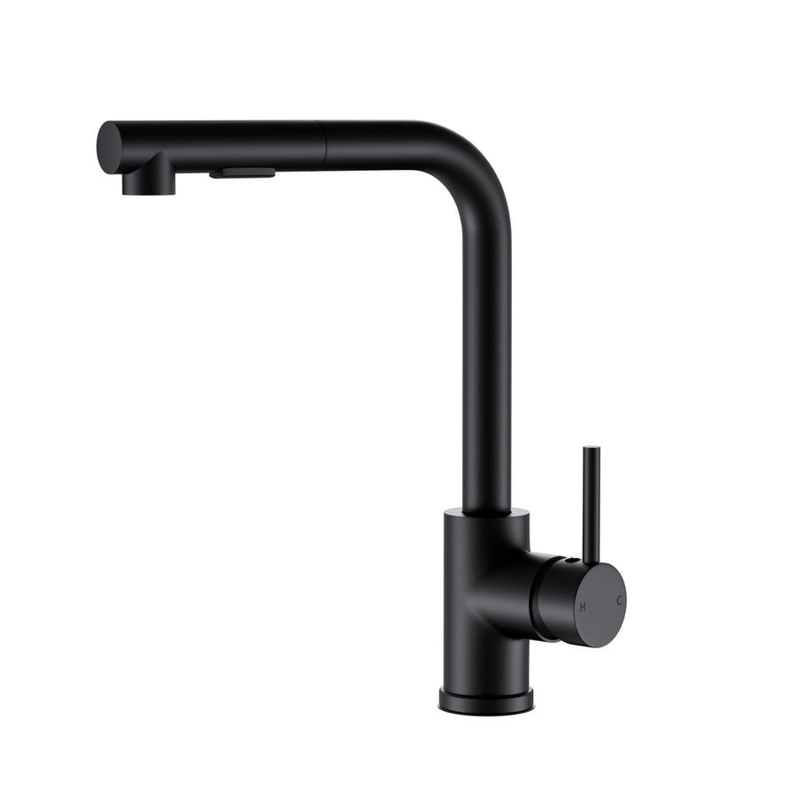 Cefito Pull-Out Kitchen Mixer Tap Black 2 Mode Sink Faucet WELS - SuperSaverAU - view 1