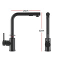 Cefito Pull-Out Kitchen Mixer Tap Black 2 Mode Sink Faucet WELS - SuperSaverAU - view 2