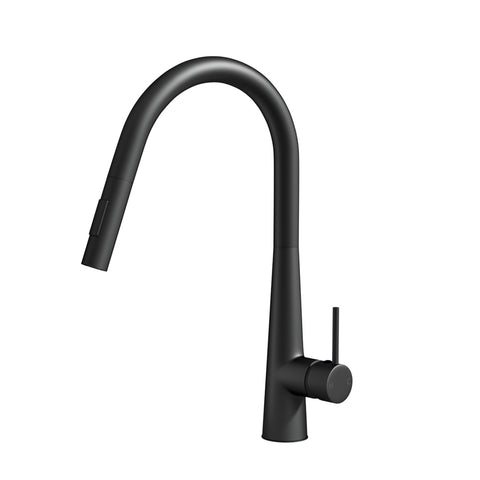 Cefito Pull-Out Round Kitchen Mixer Tap Black 2 Mode Sink Faucet WELS - SuperSaverAU - view 1