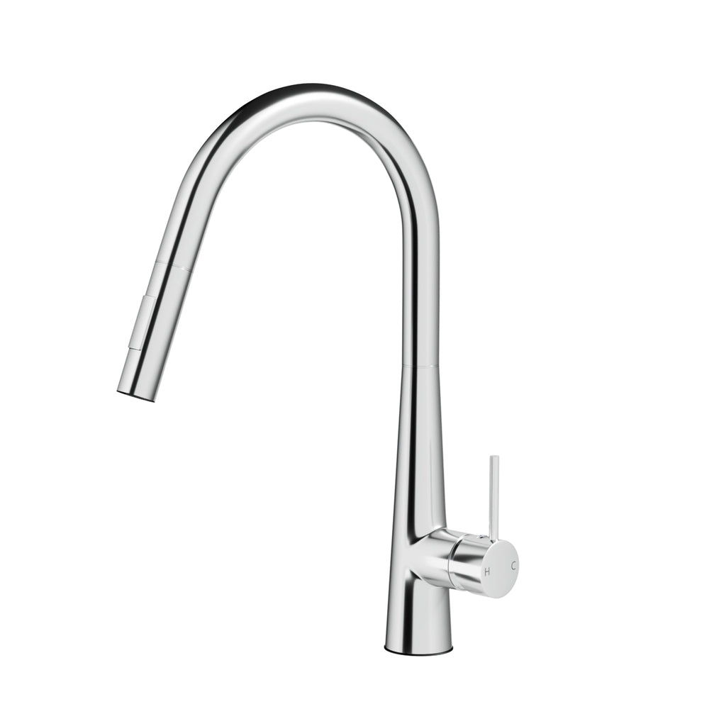 Cefito Pull-Out Round Kitchen Mixer Tap Chrome 2 Mode Sink Faucet WELS