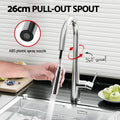 Cefito Pull-Out Round Kitchen Mixer Tap Chrome 2 Mode Sink Faucet WELS - SuperSaverAU - view 4