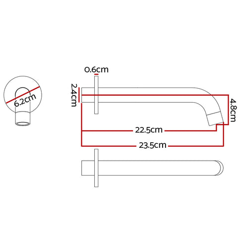Cefito Wall Bath Spout Tap Black Brass, Durable, Easy Installation, 24mm - SuperSaverAU - view 2