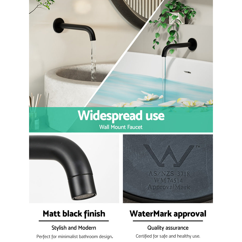 Cefito Wall Bath Spout Tap Black Brass, Durable, Easy Installation, 24mm - SuperSaverAU - view 7