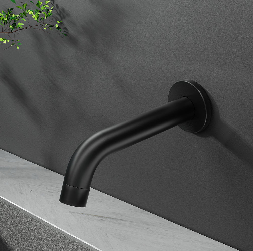 Cefito Wall Bath Spout Tap Black Brass, Durable, Easy Installation, 24mm