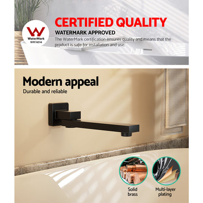 Cefito Wall Bath Spout - Black Brass Construction, 180-Degree Swivel