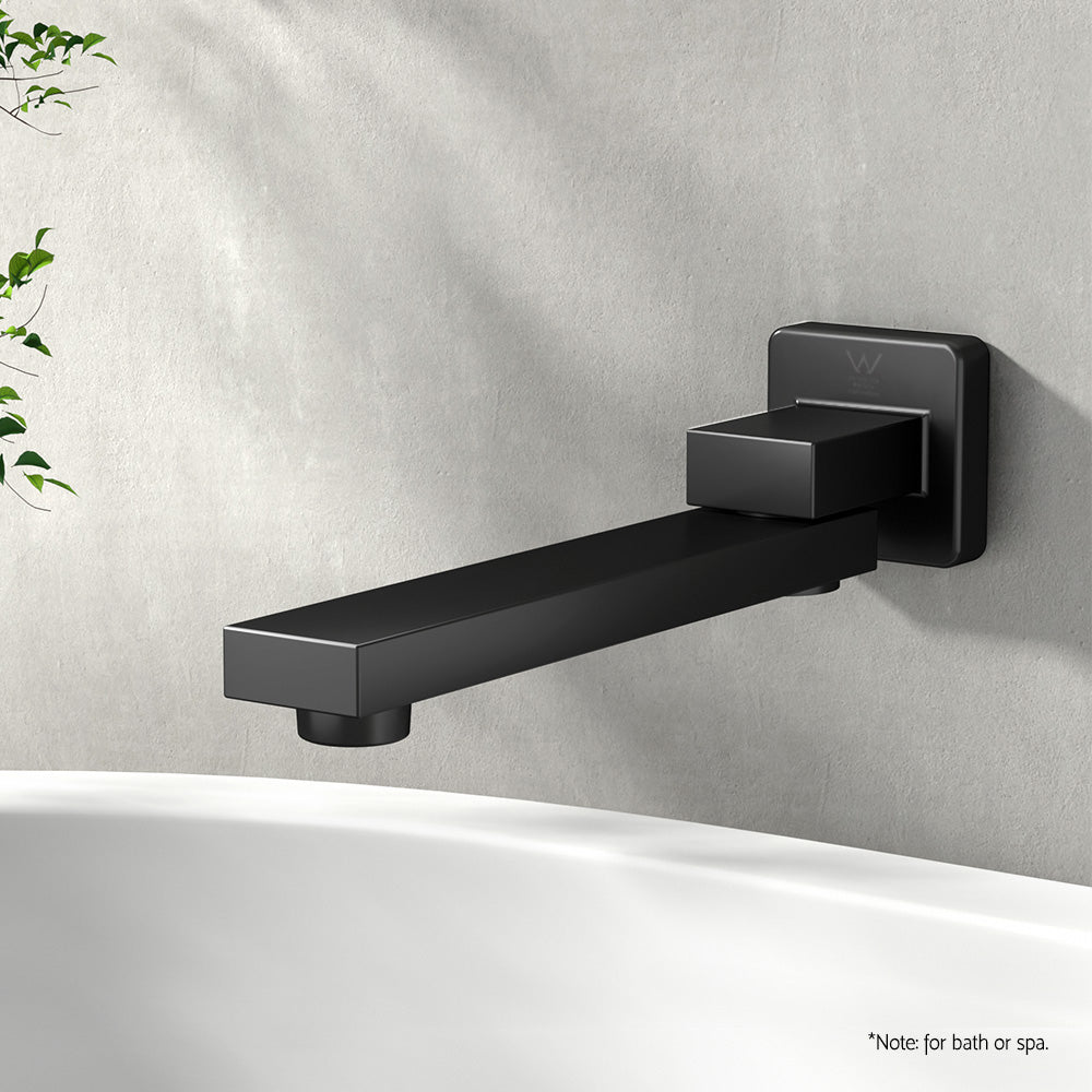Cefito Wall Bath Spout - Black Brass Construction, 180-Degree Swivel
