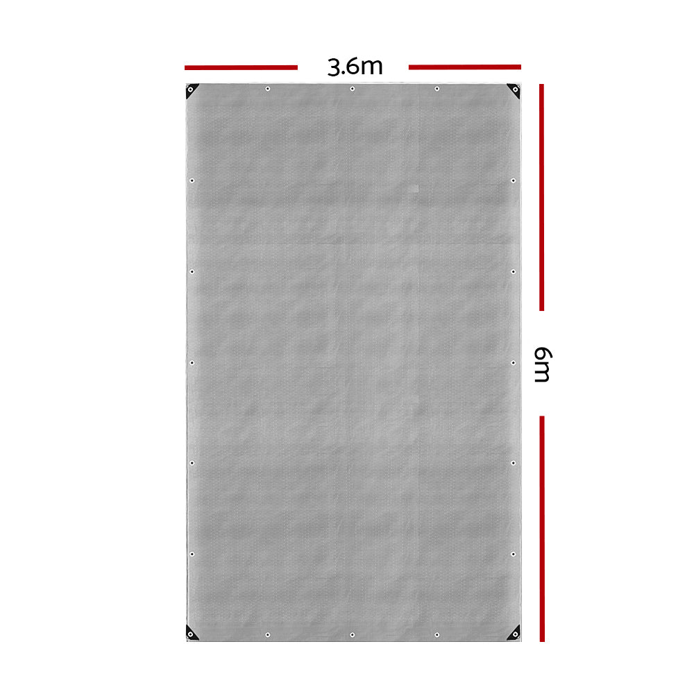Instahut Heavy Duty Poly Tarp 3.6x6m Waterproof UV Resistant with Eyelets - SuperSaverAU - view 2