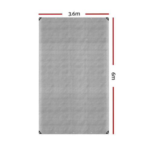 Instahut Heavy Duty Poly Tarp 3.6x6m Waterproof UV Resistant with Eyelets - SuperSaverAU - view 2