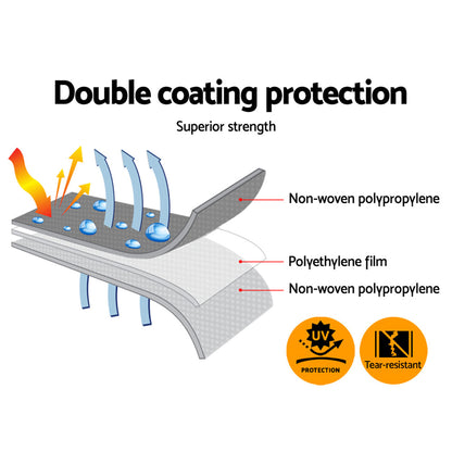 Instahut Heavy Duty Poly Tarp 3.6x7.3m Waterproof UV Resistant Camping Cover