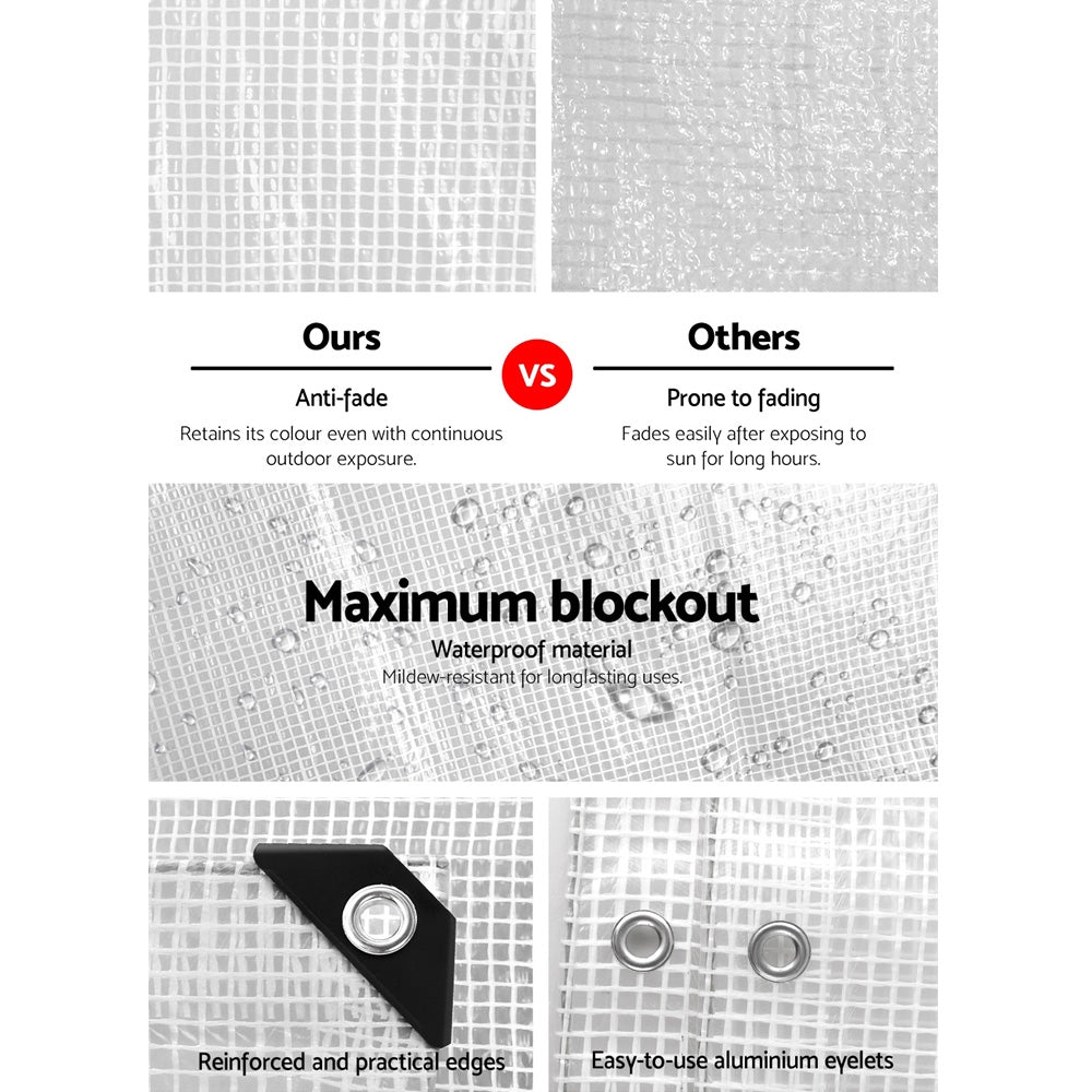 Instahut Poly Tarp 4x7m Waterproof Heavy Duty Camping Cover UV-Resistant