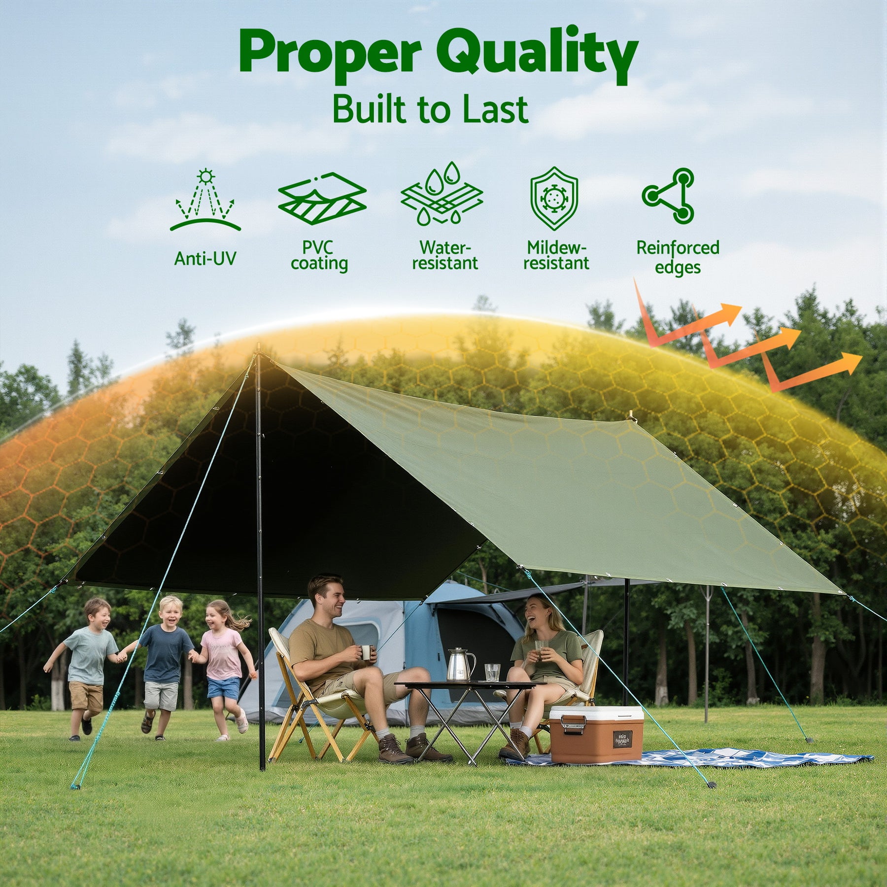 Instahut Heavy Duty Canvas Tarp 600GSM - 2 x 3m