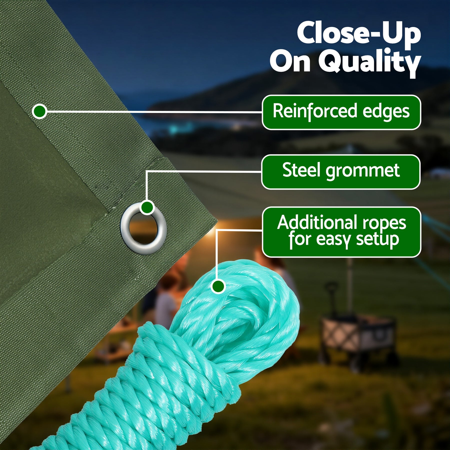 Instahut Heavy Duty Canvas Tarp 600GSM - 2 x 3m