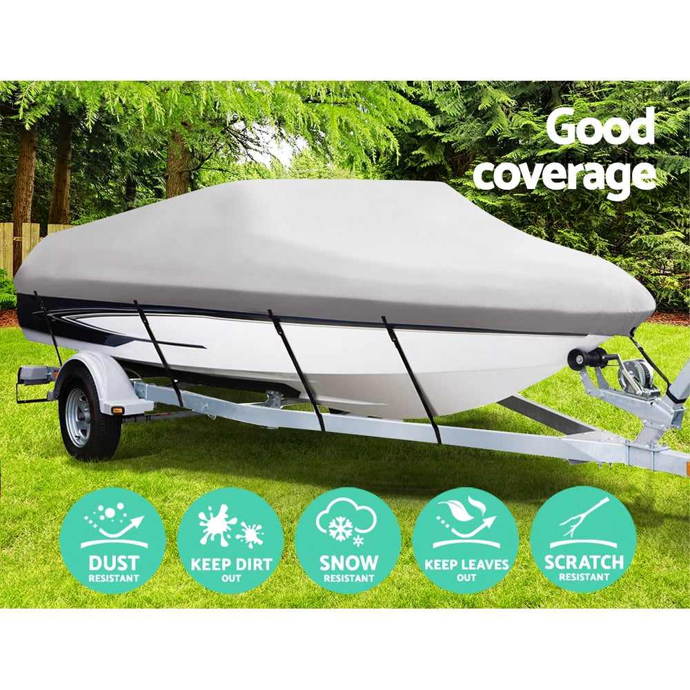 Seamanship 14-16ft Boat Cover, 600D Polyester, UV & Mildew Resistant, Adjustable Straps - SuperSaverAU - view 3