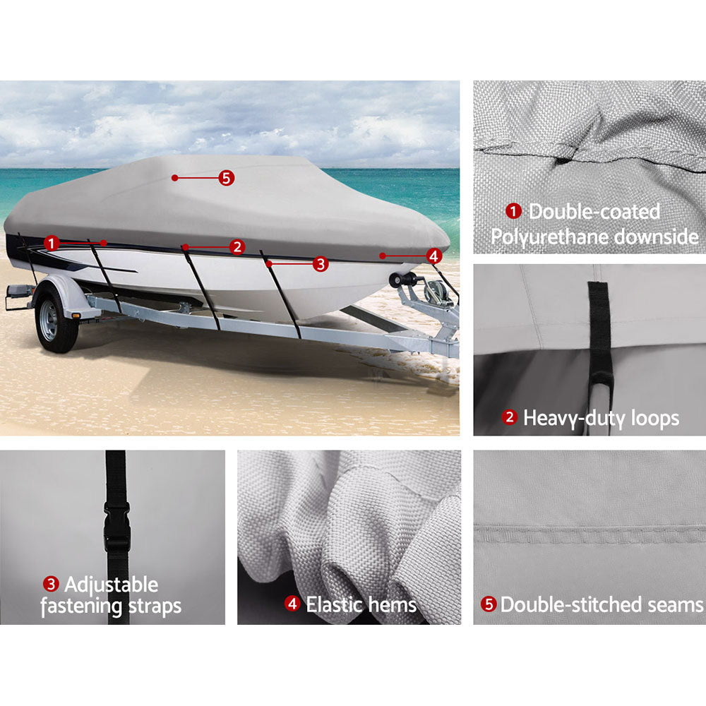 Seamanship 14-16ft Boat Cover, 600D Polyester, UV & Mildew Resistant, Adjustable Straps - SuperSaverAU - view 5