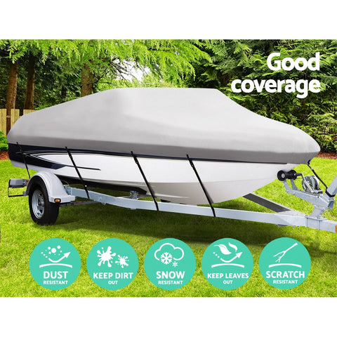 Seamanship 16-18.5ft Boat Cover, 600D Polyester, UV & Mildew Resistant, 94" Beam Width - SuperSaverAU - view 2