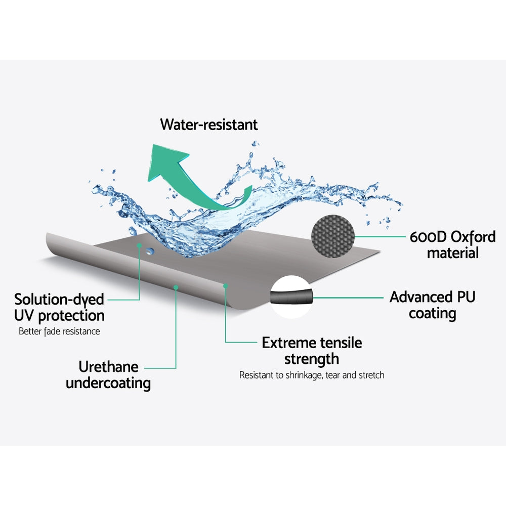 Seamanship 16-18.5ft Boat Cover, 600D Polyester, UV & Mildew Resistant, 94" Beam Width