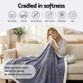 Giselle Bedding Double-Sided Fleece Throw Blanket – Grey 152 x 203cm