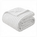 Giselle Bedding Flannel Fleece Throw Blanket – White 152 x 203cm, 285GSM