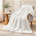 Giselle Bedding Flannel Fleece Throw Blanket – White 203 x 230cm, 285GSM