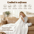 Giselle Bedding Flannel Fleece Throw Blanket – White 203 x 230cm, 285GSM
