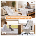 Giselle Bedding Flannel Fleece Throw Blanket – White 203 x 230cm, 285GSM
