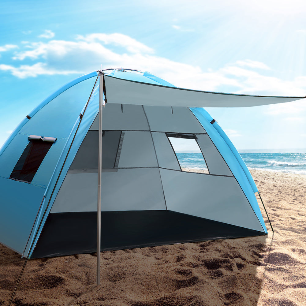 Weisshorn 4-Person Beach Tent, Weather-Resistant, UV Protection, Carry Bag - SuperSaverAU - view 7