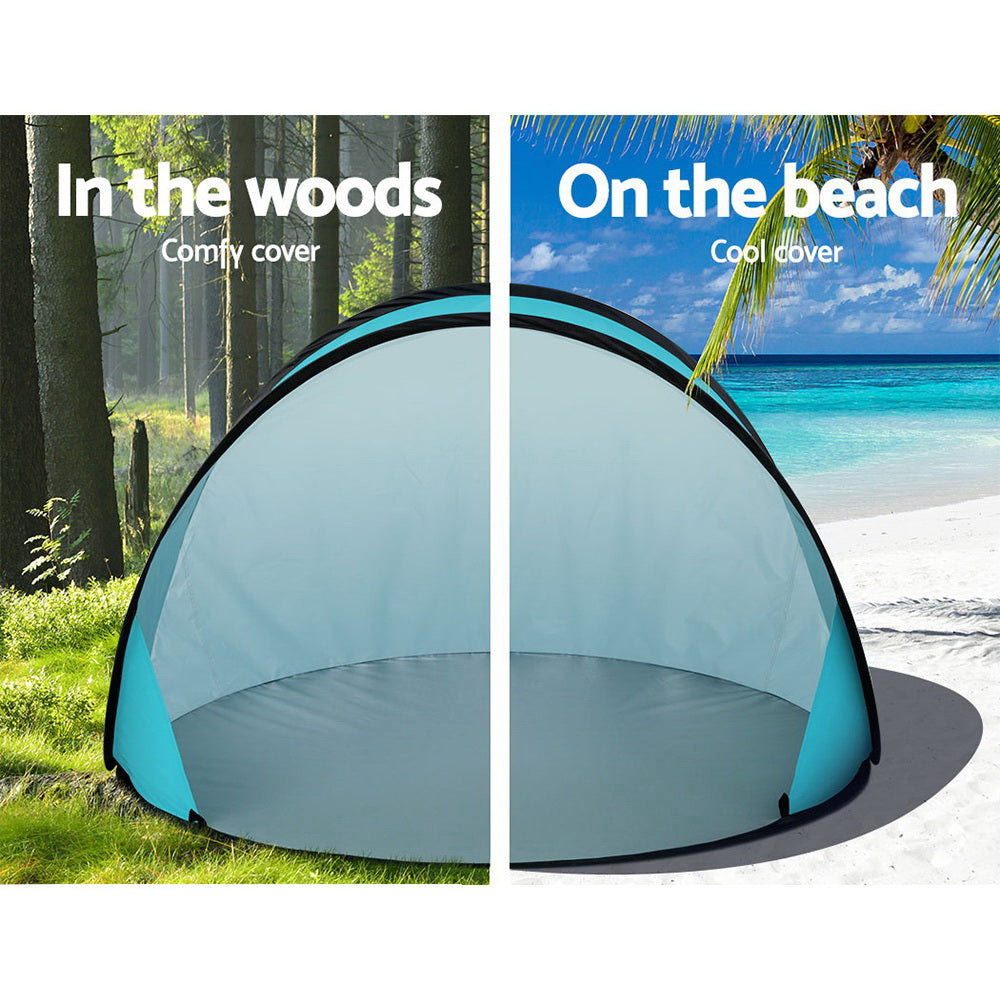 Weisshorn Pop-Up Tent 3-Person UV & Water Resistant Instant Setup Blue - SuperSaverAU - view 5