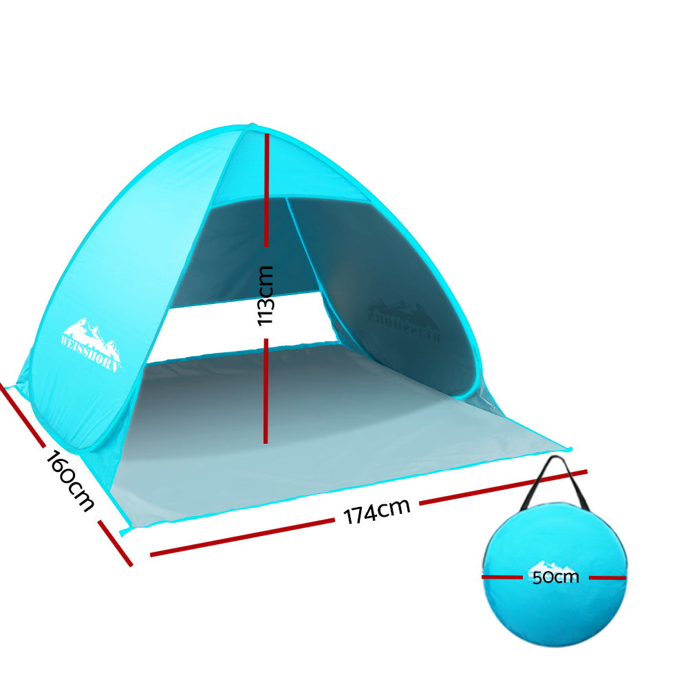 Weisshorn Pop-Up Tent 3 Person UV & Water Resistant Instant Setup Blue