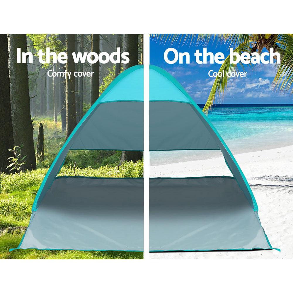 Weisshorn Pop-Up Tent 3 Person UV & Water Resistant Instant Setup Blue - SuperSaverAU - view 4