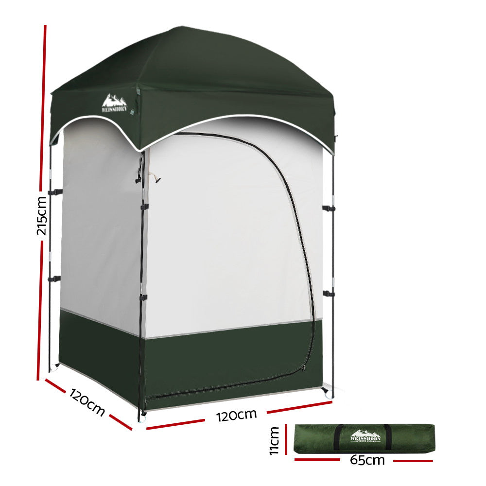 Weisshorn Portable Shower Tent 120x120x215cm - Lightweight, Waterproof, Privacy