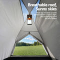 Weisshorn 2 Person Instant Pop Up Camping Tent - Grey/Orange