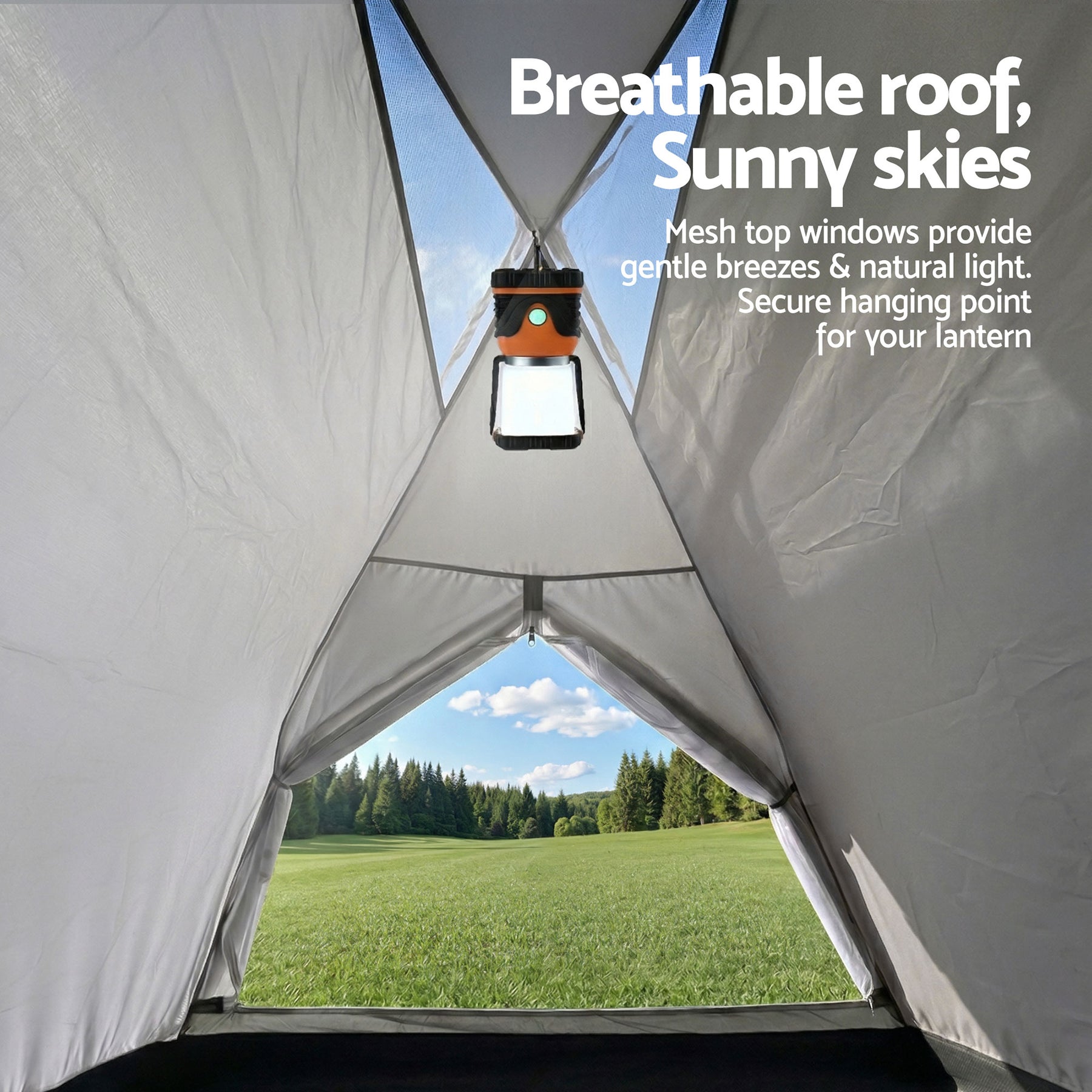 Weisshorn 2 Person Instant Pop Up Camping Tent - Grey/Orange