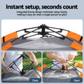 Weisshorn 2 Person Instant Pop Up Camping Tent - Grey/Orange