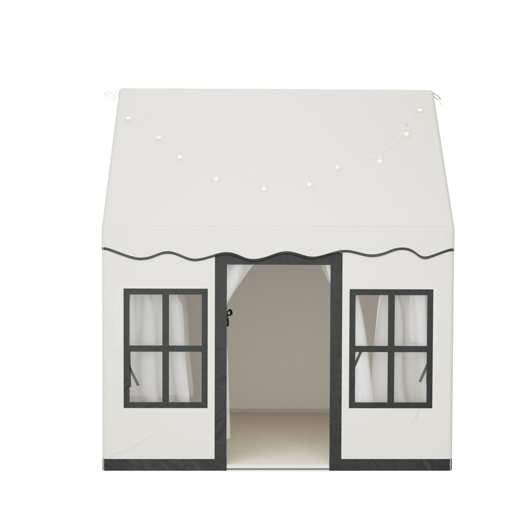 Keezi Kids Play Tent Playhouse Castle with String Lights Floor Mat Side Pocket - SuperSaverAU - view 3