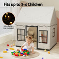 Keezi Kids Play Tent Playhouse Castle with String Lights Floor Mat Side Pocket - SuperSaverAU - view 4