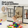 Keezi Kids Play Tent Playhouse Castle with String Lights Floor Mat Side Pocket - SuperSaverAU - view 5