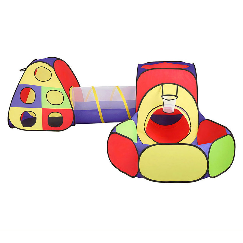 Keezi Kids Play Tent Teepee 80cm x 80cm with Ball Pit, Tunnel & Carry Bag