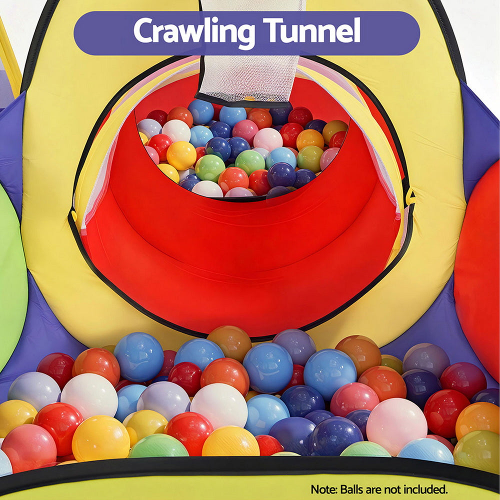 Keezi Kids Play Tent Teepee 80cm x 80cm with Ball Pit, Tunnel & Carry Bag - SuperSaverAU - view 7