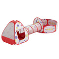 Keezi Kids Playhouse Play Tent Pop Up Teepee Ball Pit Tunnel Basketball Hoop Red - SuperSaverAU - view 3